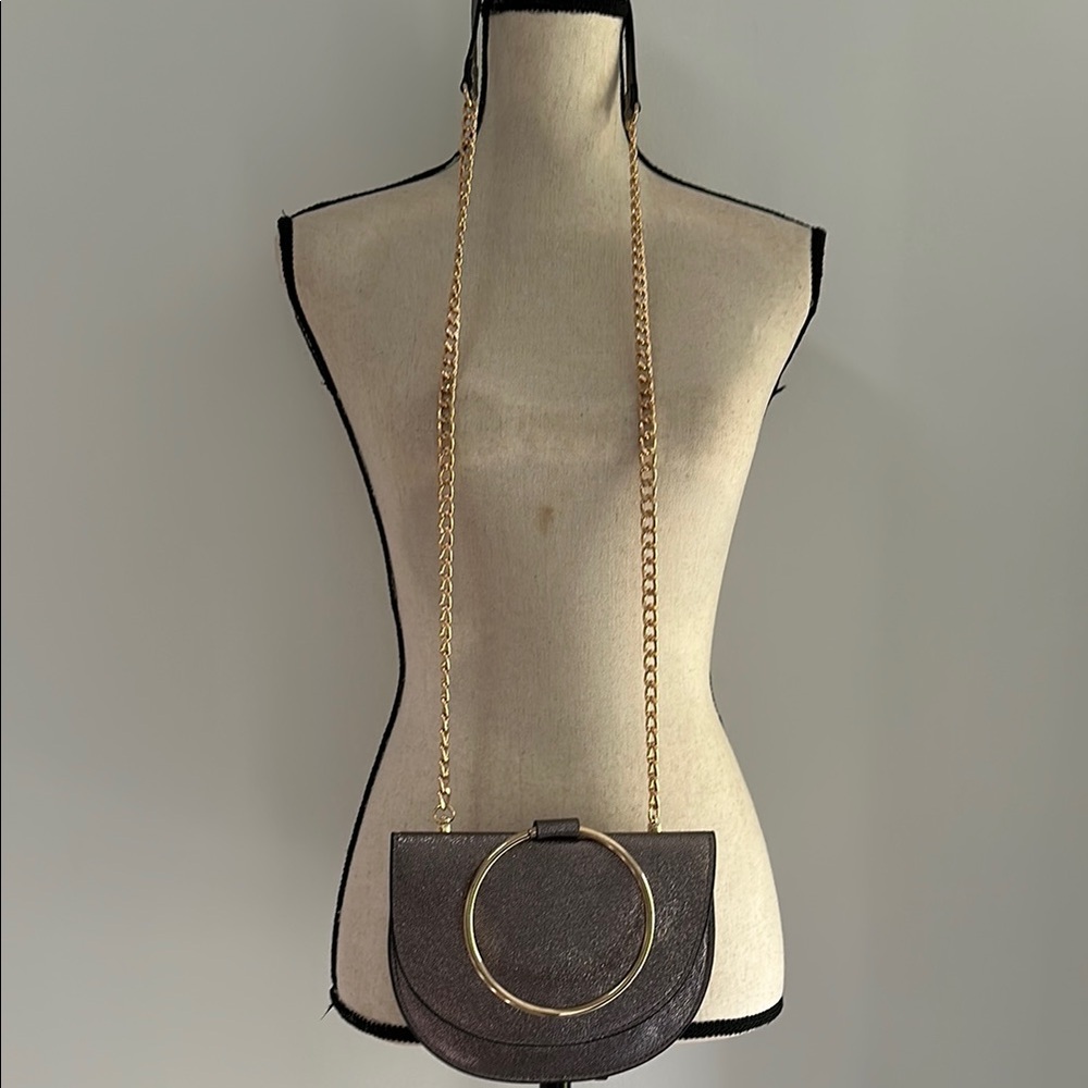 TMSGCB Trouve Metallic Silver and Gold Crossbody Bag